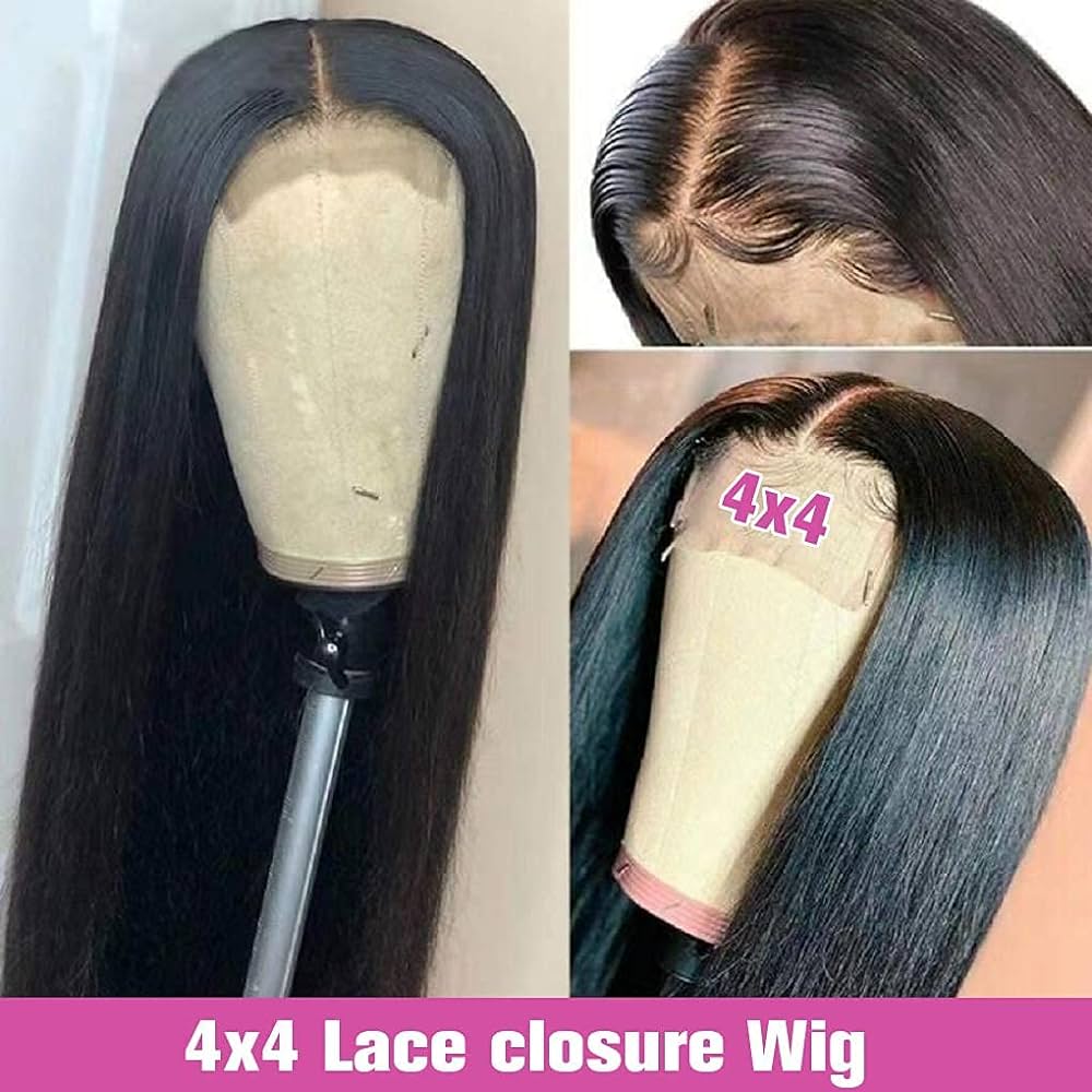 Perruque closure lace brésilienne lisse raie milieu - Cecilia